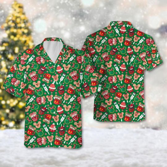 Discover Mickey & Friends Christmas Hawaii Shirt, Mickey Mouse Button Up Shirt, Mickey Mouse Xmas Hawaiian Shirt, Xmas Magic Kingdom Shirt