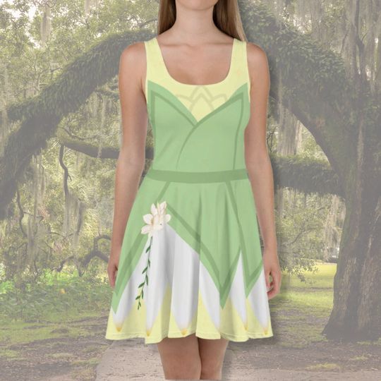 Discover Womens Princess Tiana Dress Adult Disney skater running marathon outfit idea skirt princess and the frog