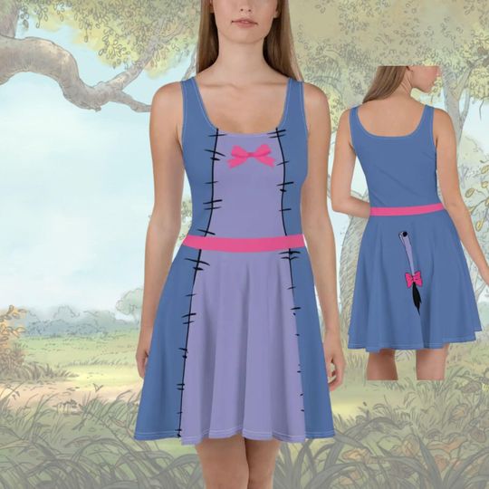 Womens Disney Eeyore Dress Winnie the Pooh characters costume sleeveless sundress