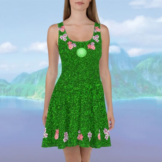 Womens Disney Dress Te Fiti Moana Cosplay Disney Bounding running dress Tefiti