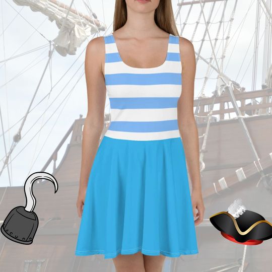 Women's Dress Mr. Smee Disney Bounding Peter Pan running Skater Dress adult marathon outfit cosplay neverland run