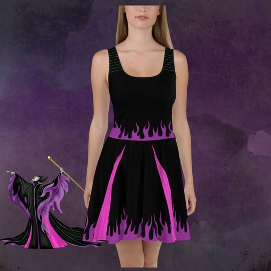 Womens Disney Maleficent Dress Cosplay Mistress of Evil Costume Adult Villian