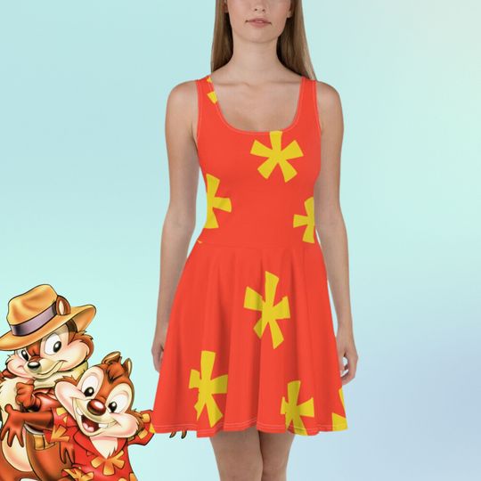 Discover Dale Rescue Ranger womens dress costume run Disney cosplay Chip and Dale Chipmunks Hawaiian shirt design