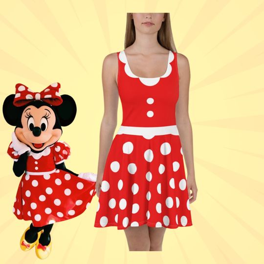 Womens Disney Dress Minnie Mouse running dress cosplay Disney bounding red minnie mouse