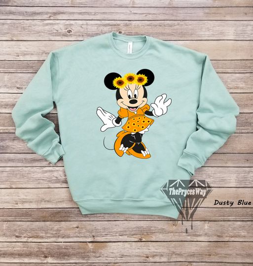 Discover Sunflower Minnie Mouse Sweatshirt,Disney Sweatshirt For Women,Women Disney Sweatshirt