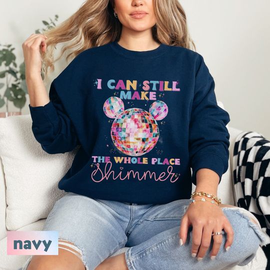 Discover Bejeweled Taylor Disney Sweatshirt, Shimmer Mouse Disco Ball Sweatshirt