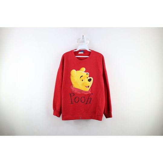 90s Disney Womens L / XL Distressed Spell Out Winnie the Pooh Sweatshirt USA