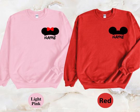 Discover Mickey Custom Name Sweatshirts, Custom Minnie , Mickey and Minnie Pocket Sweatshirt