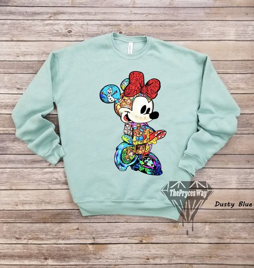 Discover Art Disney Characters Minnie Mouse Sweatshirt,Animal Kingdom,Minnie Mouse Sweatshirt