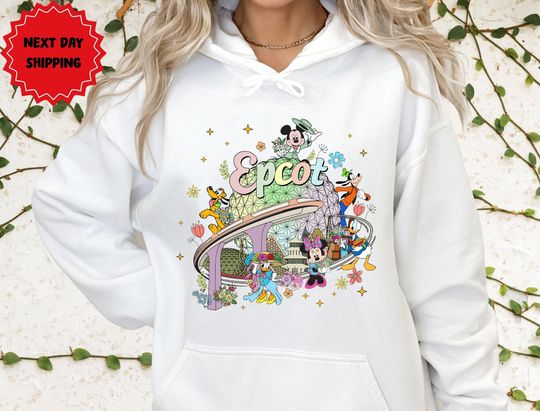 Disney Epcot  , Epcot 1982 Hoodie, Disney  , Mickey And Friends