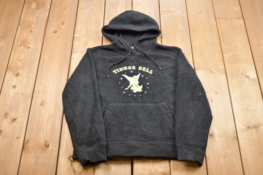 Vintage 1990s Disney's Tinker Bell Graphic Fleece Hoodie / 90s Disney Hoodie