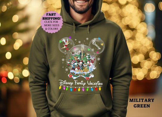 Discover Custom Mickey and friends Globe Xmas Daddy  2023 Hoodie