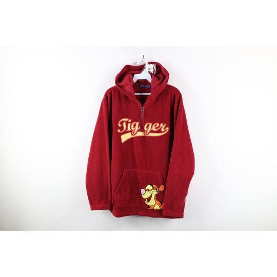 Discover 90s Disney Womens XL Winnie the Pooh Tigger Fleece Hoodie