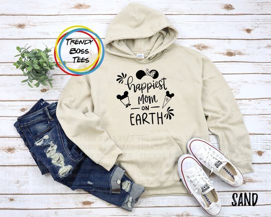 Discover Happiest Mom on Earth - Unisex Hoodie  , Disneyworld Family Group Vacation
