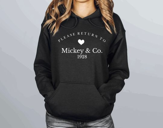 Please return to mickey & co unisex hoodie, Disney hoodie, Disney fashion, Disney clothes