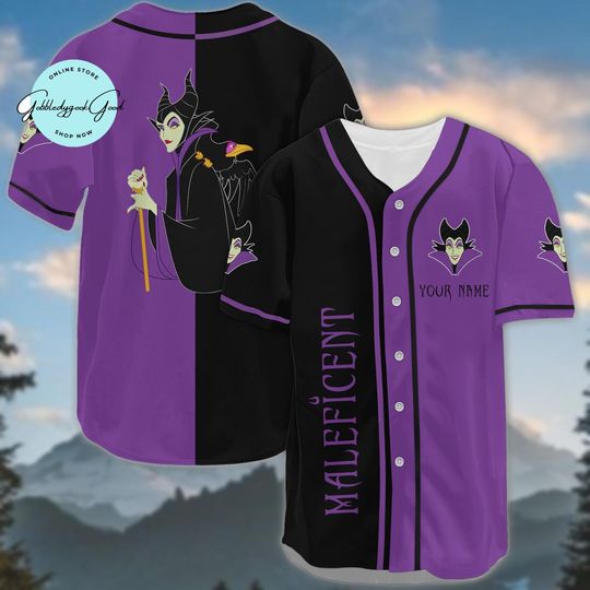 Personalized Maleficent Baseball Jersey, Disney Witch Shirt, Disneyland Villain Tee, Magic Kingdom Jersey Shirt