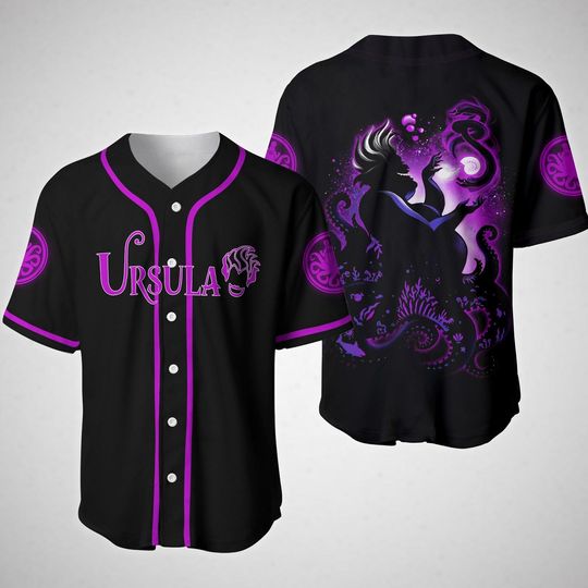 Halloween Baseball Jersey, Ursula Little Mermaid Jersey Shirt, Halloween Witch Jersey, Disney Villains Shirt