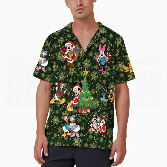 Discover Green Hawaiian Shirt, Snowflakes Disney Hawaiian Shirt, Christmas Party Mickey's Very Merry Button Shirt, Disneyland Family Trip Aloha Shirt