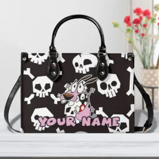 Discover Personalized Courage the Cowardly Dog Luxury Women PU Leather Handbag, Cartoon