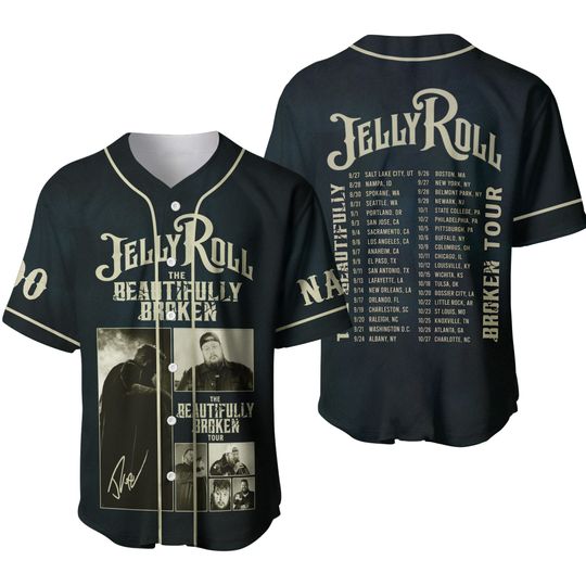 Discover Jelly Roll Ready The Beautifully Broken Tour 2024 Personalized Baseball Jersey