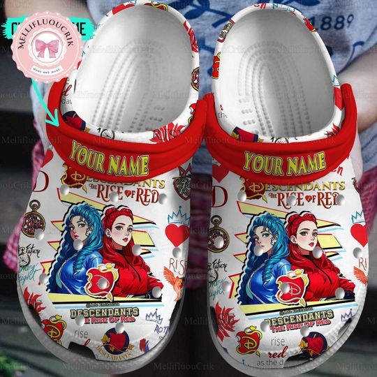 Halloween Descendants The Rise Of Red Clogs, Disneyland Family Trip Sandals, Magic Kingdom Merch