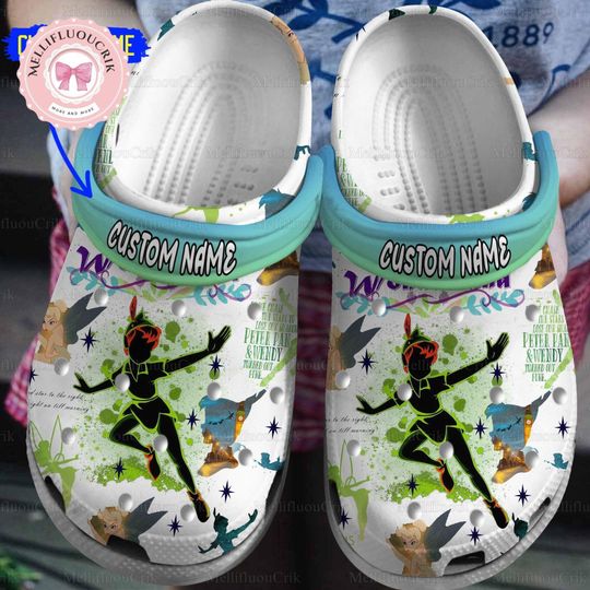 Personalized Peter Pan Clogs, Magic Kingdom Sandals, Disney Trip Shoes, Cartoon Movie Fan Gift, Peter Pan Merch