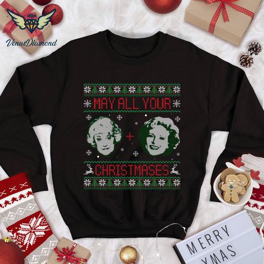 Discover Stay Golden Ugly Christmas Sweatshirt, Stay Golden Sweatshirt, Blanche Sophia Dorothy Rose Christmas Shirt, Christmas Movie Ugly sweatshirt