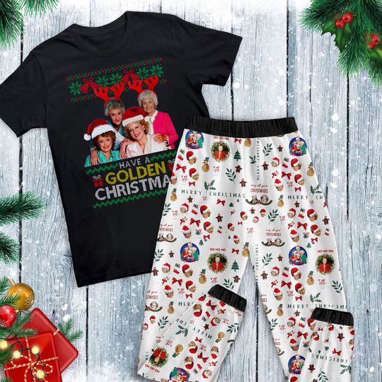 The Stay Golden Pajamas Set, Personalized Family Pajamas, Family Christmas Pajamas Set.