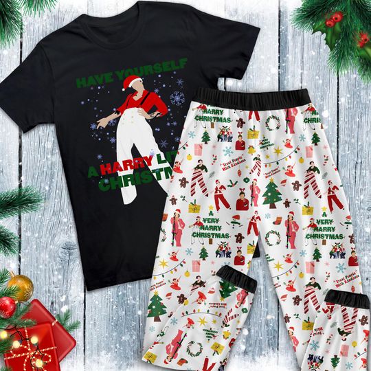 Discover Harry Merry Christmas Pajamas Set, Personalized Family Pajamas, Family Christmas Pajamas Set.