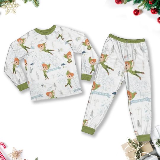 Peter Pan Pajamas, Tinkerbell Night Pajamas Set, Peter Pan Family Matching Shirt, Cartoon Christmas Party Gift, Magic Kingdom Shirt