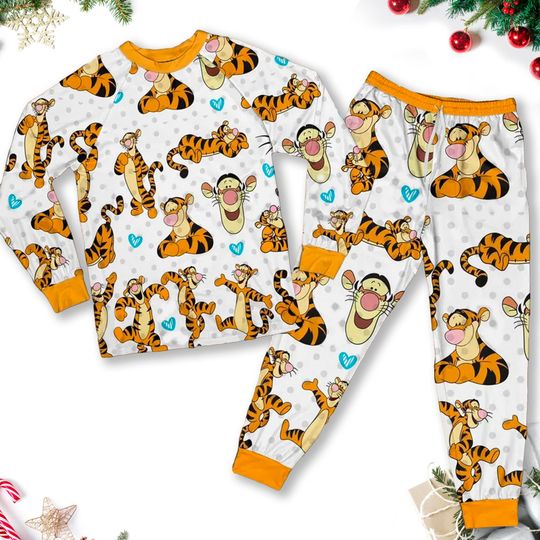 Discover Tigger Pajamas Set, Tigger Family Matching Pyjama, Tigger Christmas Party Gift, Winnie the Pooh Shirt, Tigger Halloween Costume Tee