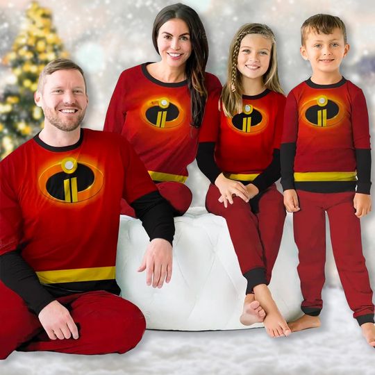 Christmas Incredibles Pajamas Family, Incredibles Halloween Pajamas Set, Superhero Matching Family Pajamas, Super Hero Movie Cosplay Shirt