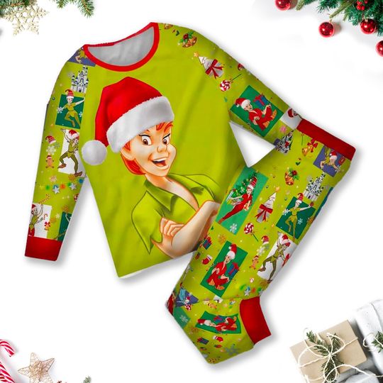 Peter Pan Christmas Pajamas, Peter Pan Family Matching Pajamas, Peter Pan Christmas Party Shirt, Cartoon Xmas Outfit, Magic Kingdom Shirt