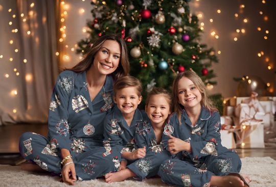 Discover Scandinavian Art Christmas Morning Matching Family Loungewear Christmas Eve Gift