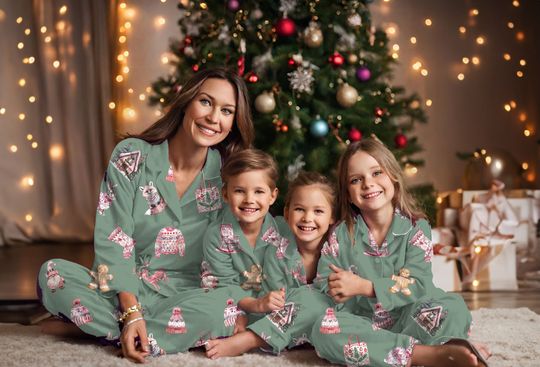 Discover Pink Scandinavian Christmas Morning Matching Family Loungewear Christmas Eve Gift