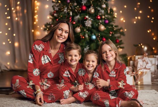 Discover Scandinavian Art Christmas Morning Matching Family Loungewear Christmas Eve Gift