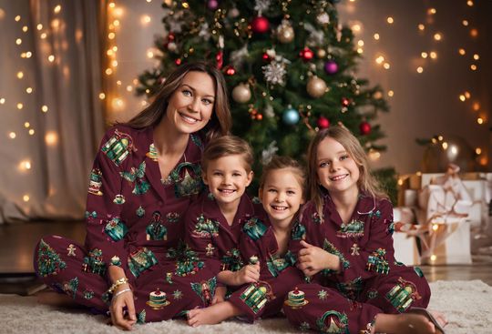 Discover Jewel Tone Christmas Outfit Mommy & Me Christmas Matching Loungewear Family Matching Christmas Morning Outfits Mama Mini