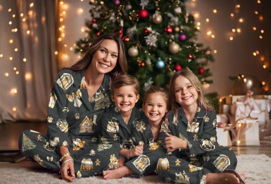 Discover Gold Christmas Morning Matching Family Loungewear Christmas Eve Gift