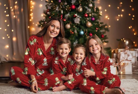 Dinosaur Christmas Morning Matching Family Loungewear Christmas Eve Gift