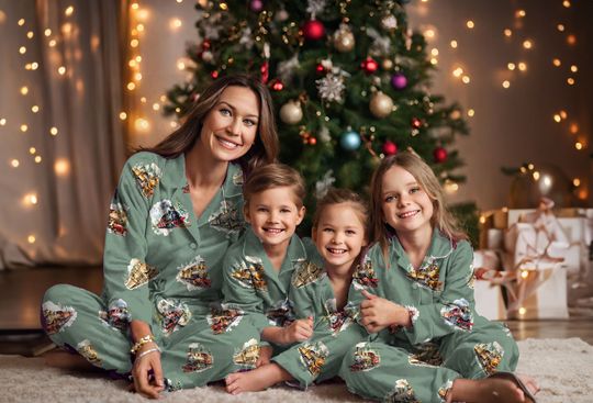 Train Christmas Morning Matching Family Loungewear Christmas Eve Gift