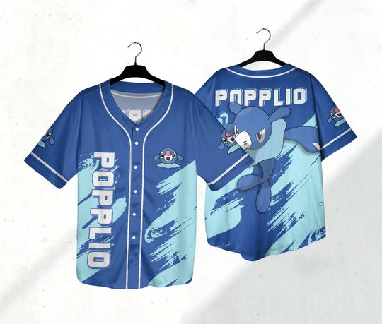 Discover Popplio Baseball Jersey Shirt Japanese Anime Baseball Jersey Shirt Popplio Jersey Shirt Gift