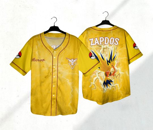 Discover Zapdos Baseball Jersey Shirt Instinct Team Jersey Shirt Gift