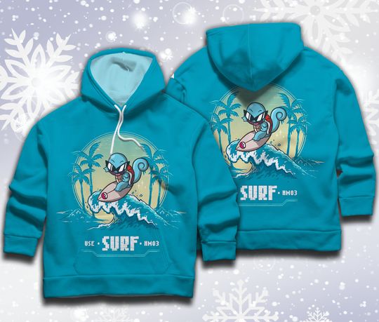 Surf Squirtle Hoodie Shirt Japanese Anime Hoodie Shirt Gift