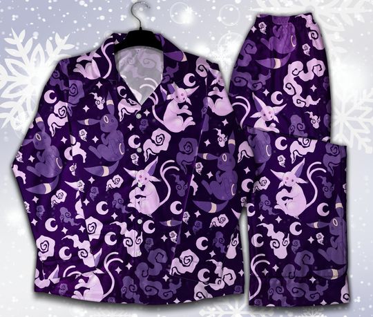 Espeon Umbreon Pajamas Espeon Pajamas Set Umbreon Family Pajamas Anime Pajamas Set Gift