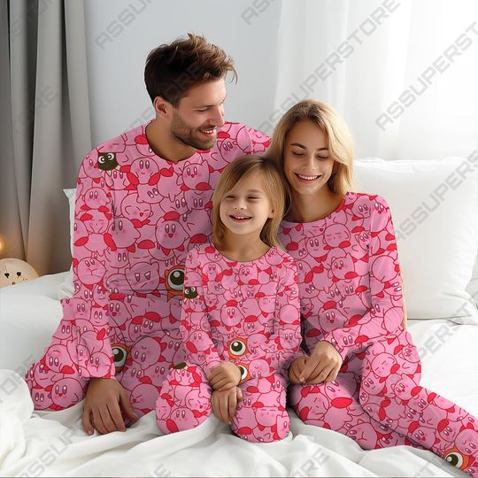 Cute Kirby Pajamas Family Pajamas Set Japanese Anime Pajamas Gift