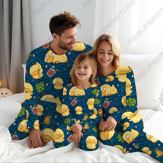 Discover Psyduck Pajamas Cute Psyduck Family Pajamas Set Anime Pajamas Gift
