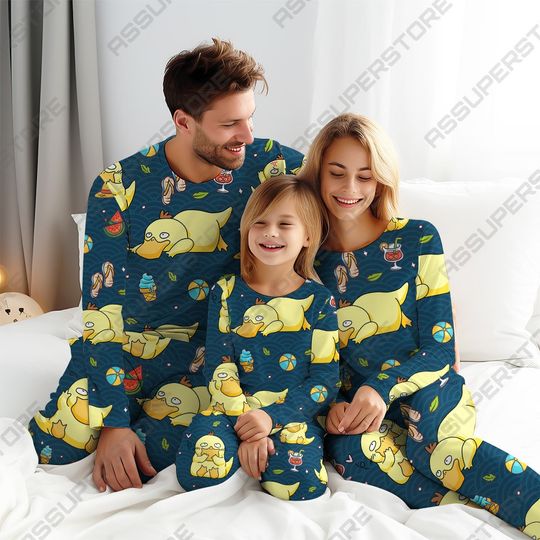 Discover Cute Psyduck Pajamas Duck Family Pajamas Japanese Anime Pajamas  Gifts
