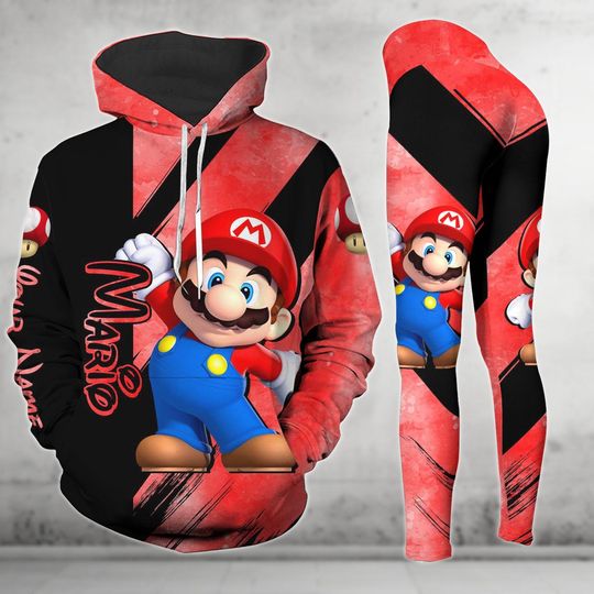 Personalized Super Mario Hoodie Leggings, Mario Characters Shirt, Movie Cartoon Hoodie, Game Shirt, Gaming Hoodie, Gift For Gamer Him