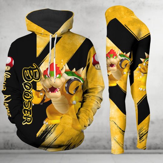 Personalized Bowser Hoodie Leggings, Super Mario Characters Shirt, Movie Hoodie, Game Shirt, Gaming Hoodie, Gift For Gamer Him Her