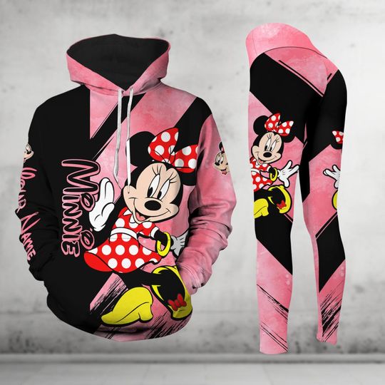 Personalized Minnie Mouse Hoodie And Leggings, Disney Shirt, Movie Cartoon Hoodie, Disneyland Shirt, Disneyworld Shirt, Gifts For Her
